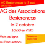 AG Besierencas le 2 octobre à 18h30 en VISIO
